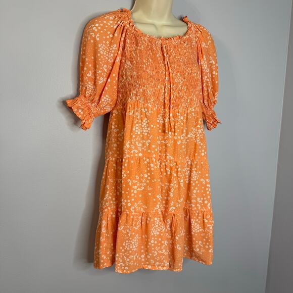 Faithfull The Brand Charlotte Mini Dress Stevie Floral Print Tiered Babydoll 6 - Picture 7 of 13